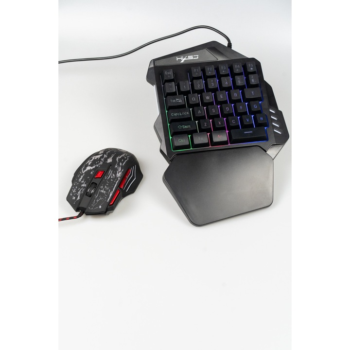 Set Gaming Mobil HXSJ – Tastatura, Mouse, Hub – RGB - imagine 2